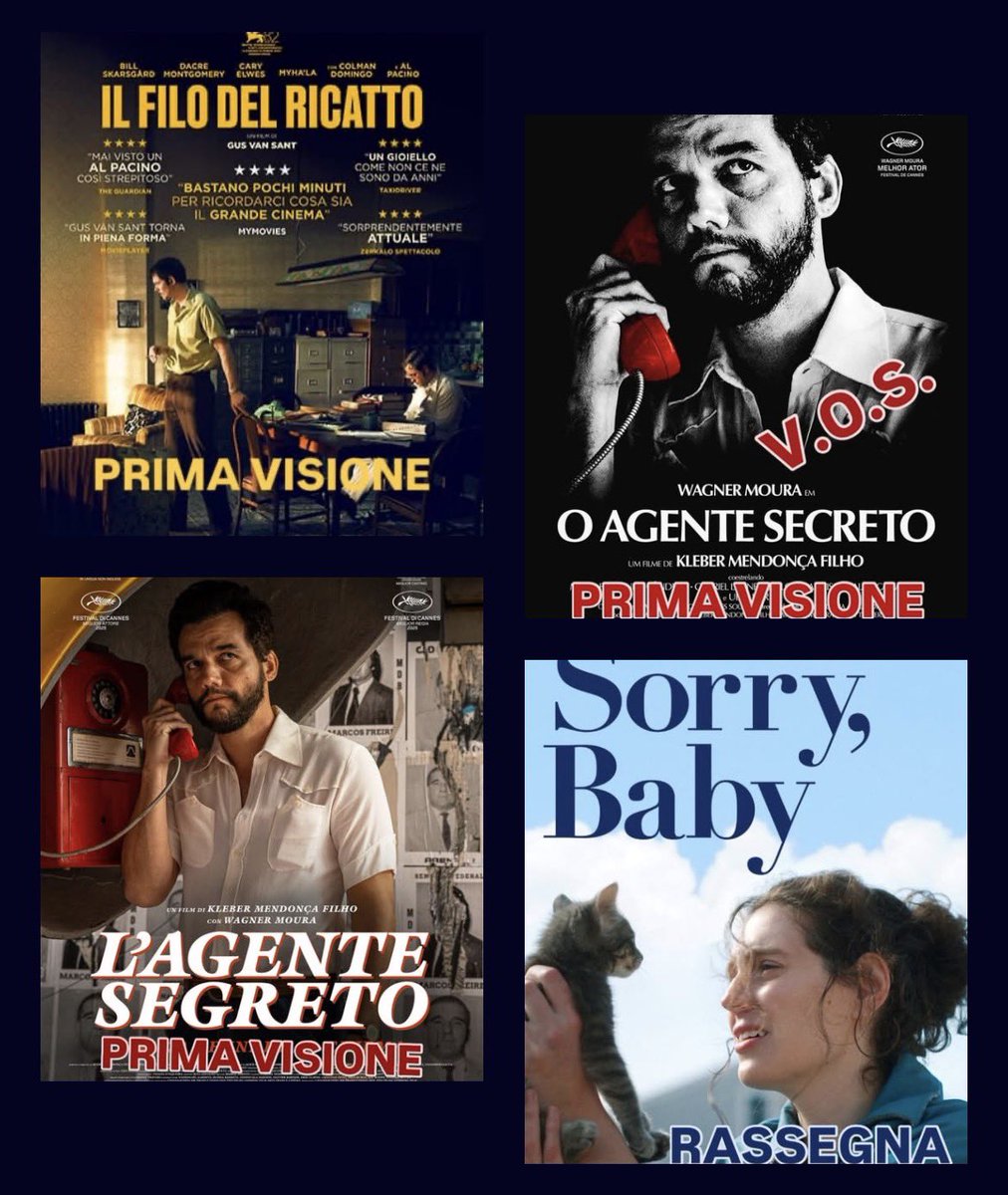 ‼️ Dal 26/2 al 4/3

🎞️ L’AGENTE SEGRETO
🏆 Superpremiato a tutti i Festival e 4 NOMINATION agli OSCAR tra cui Miglior Film

🎞️ IL FILO DEL RICATTO
➡️ ancora qualche proiezione…

🎞️ SORRY, BABY di Eva Victor
➡️ in Rassegna

INFO e ORARI sul nostro sito
jolly2.com