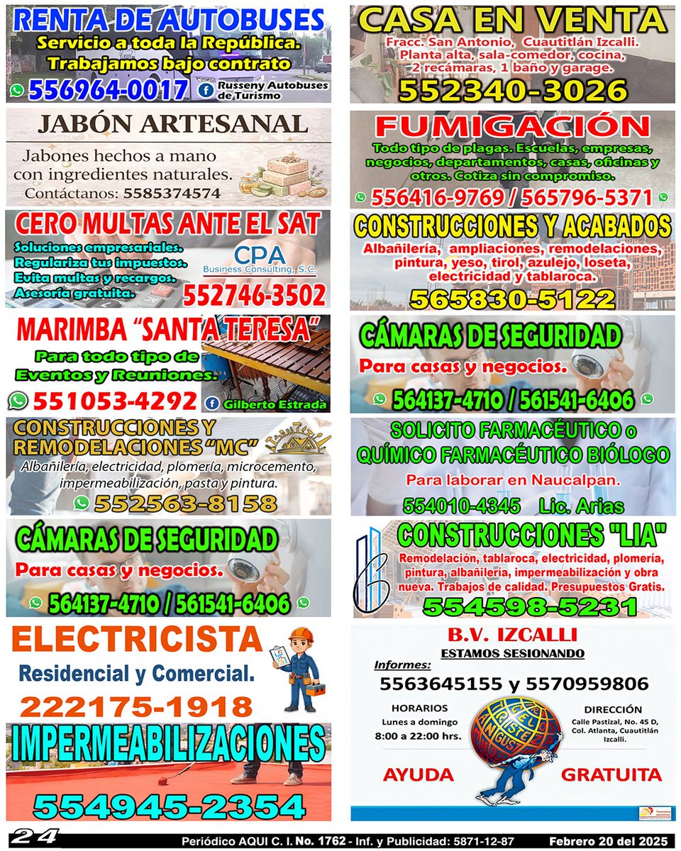 periodicoAQUI's tweet photo. #Rentadeautobuses #casaenventa #jabonesartesanales #fumigacion #contadores #Acabados #marimba #camarasdeseguridad #remodelaciones #farmaceutico #construccion #electricista #electricista #neuróticosanónimos #OmarTapia #AQUICUAUTITLÁNIZCALLI
https://t.co/nhsGHRahBI https://t.co/V5oNqnixUJ