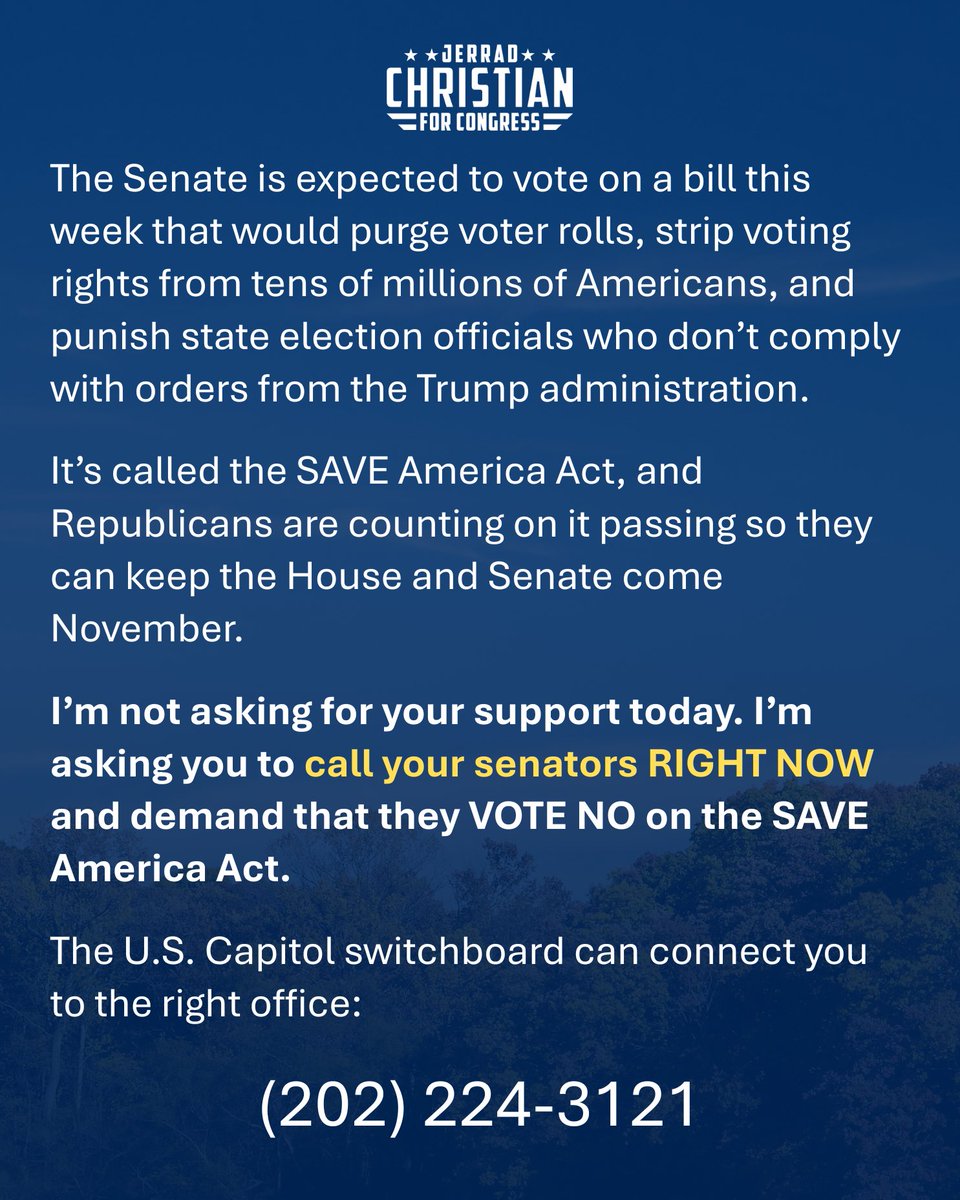 Jerrad Christian for Congress tweet media