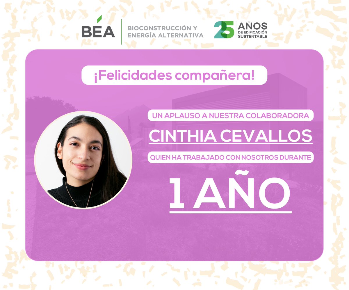 ¡Felicidades, Cinthia!🌟

Celebramos con gran entusiasmo el primer aniversario de nuestra compañera Cinthia Cevallos en el equipo de BÉA. Ha sido fundamental para garantizar que cada sistema de nuestros proyectos funcione con la máxima eficiencia y precisión técnica.
