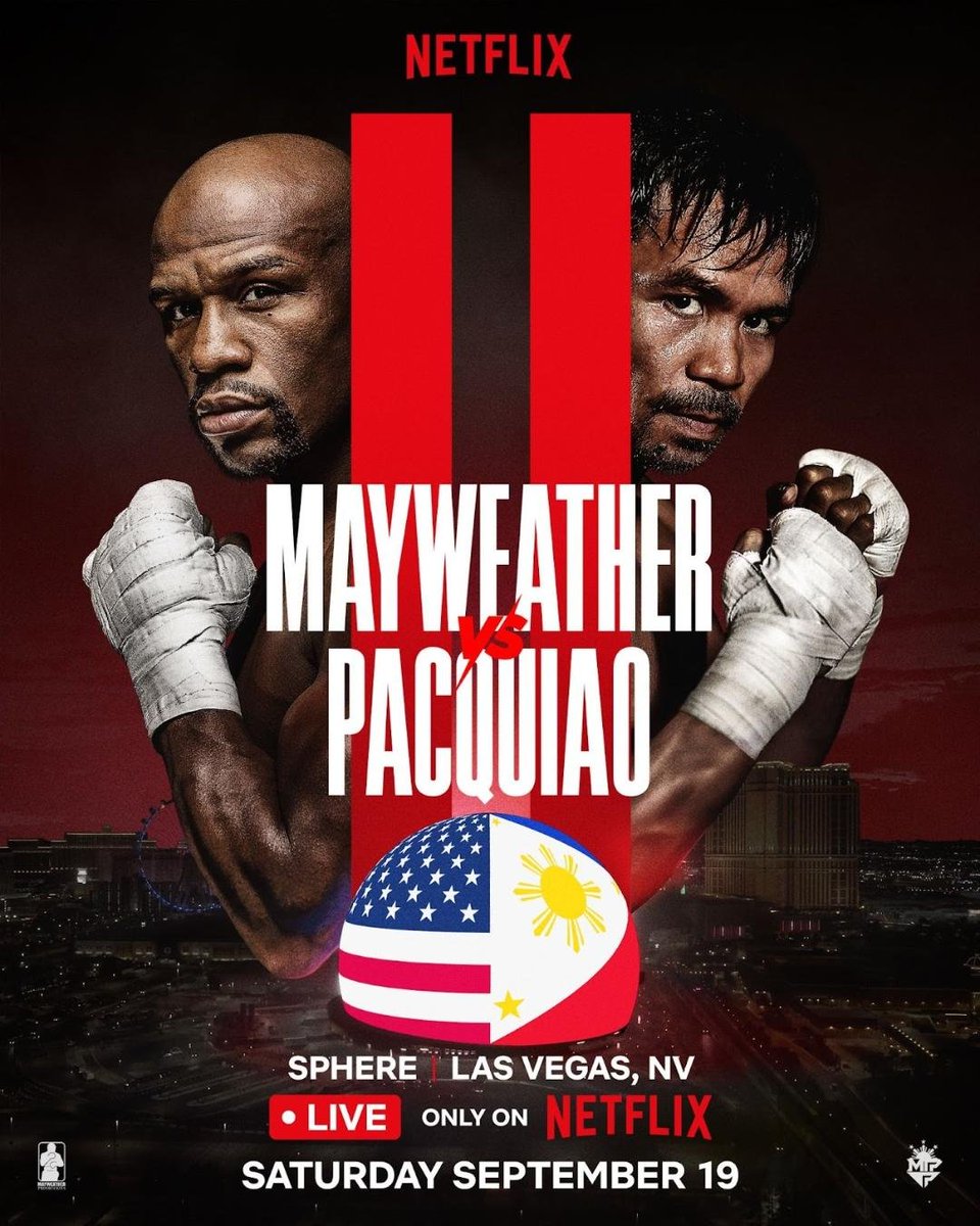 BREAKING: Mayweather-Pacquiao 2 announced for Sept. 19 at the Las Vegas Sphere live on Netflix. #boxing