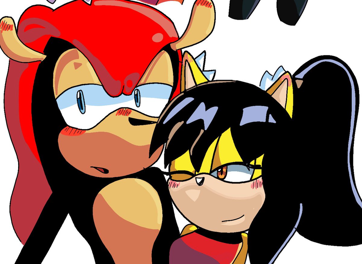They are both so cute 
My two favorite characters in a relationship hehe 
#mightythearmadillo #honeythecat #sonic #ship #honey #mighty