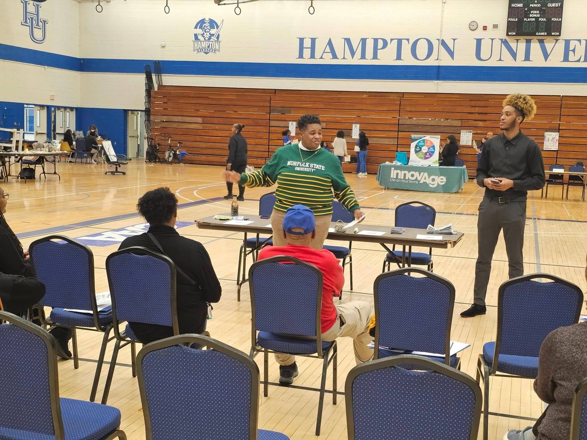 Norfolkstate's tweet photo. NSU Social Work professors and students attended Hampton University’s Senior Wellness Forum, focused on improving quality of life for older adults through education on nutrition, fitness, health and wellness. Spartans showing up in service across generations. https://t.co/6qsD0kOXwK