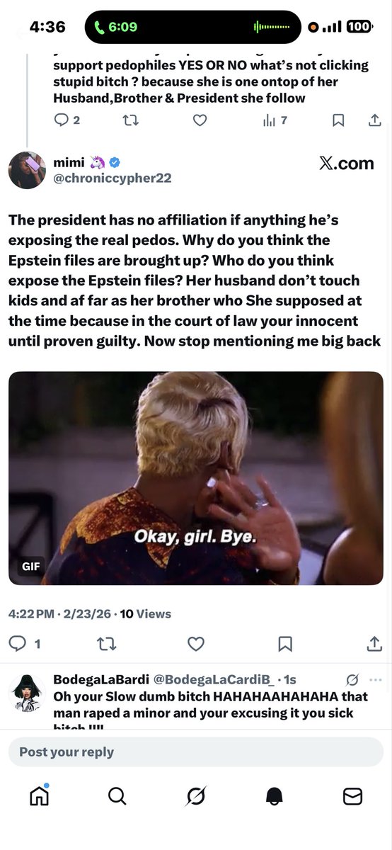 BodegaLaCardiB_'s tweet photo. This Dumb hoe excuses Pedo Behavior weird ass bitch at that you just showed your true colors your sick ! @chroniccypher22 https://t.co/RvES7jv9X0
