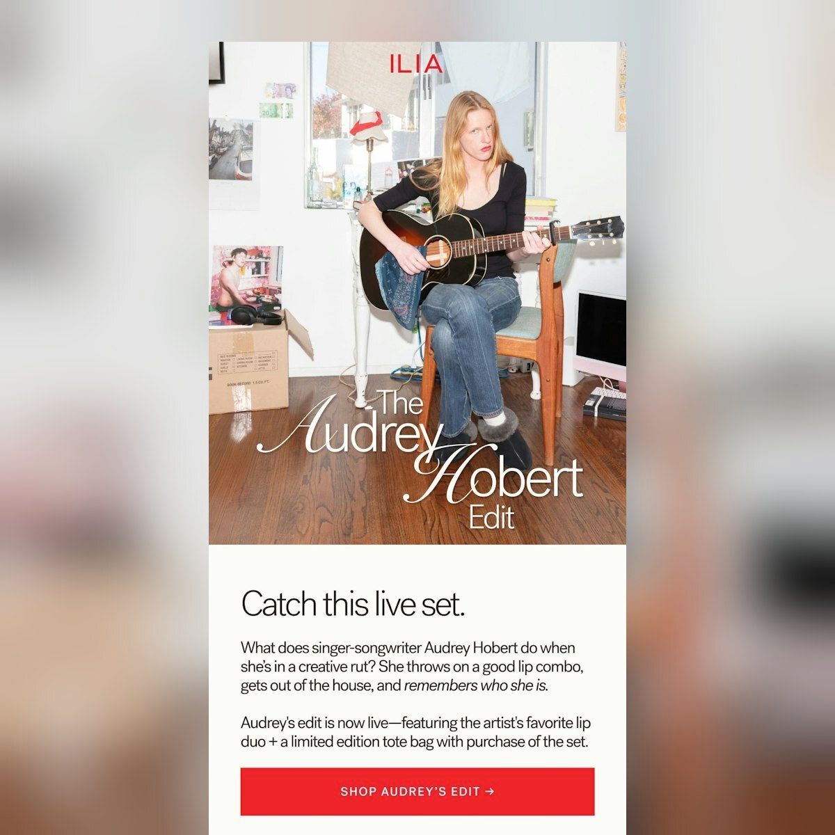 emaillove's tweet image. Check out how singer-songwriter Audrey Hobert's persona shines through in this collab! ILIA nails the emotional journey from artist story to product set, creating an intimate behind-the-scenes vibe. 🎶 #creatorcollaboration #emotionalinvestment