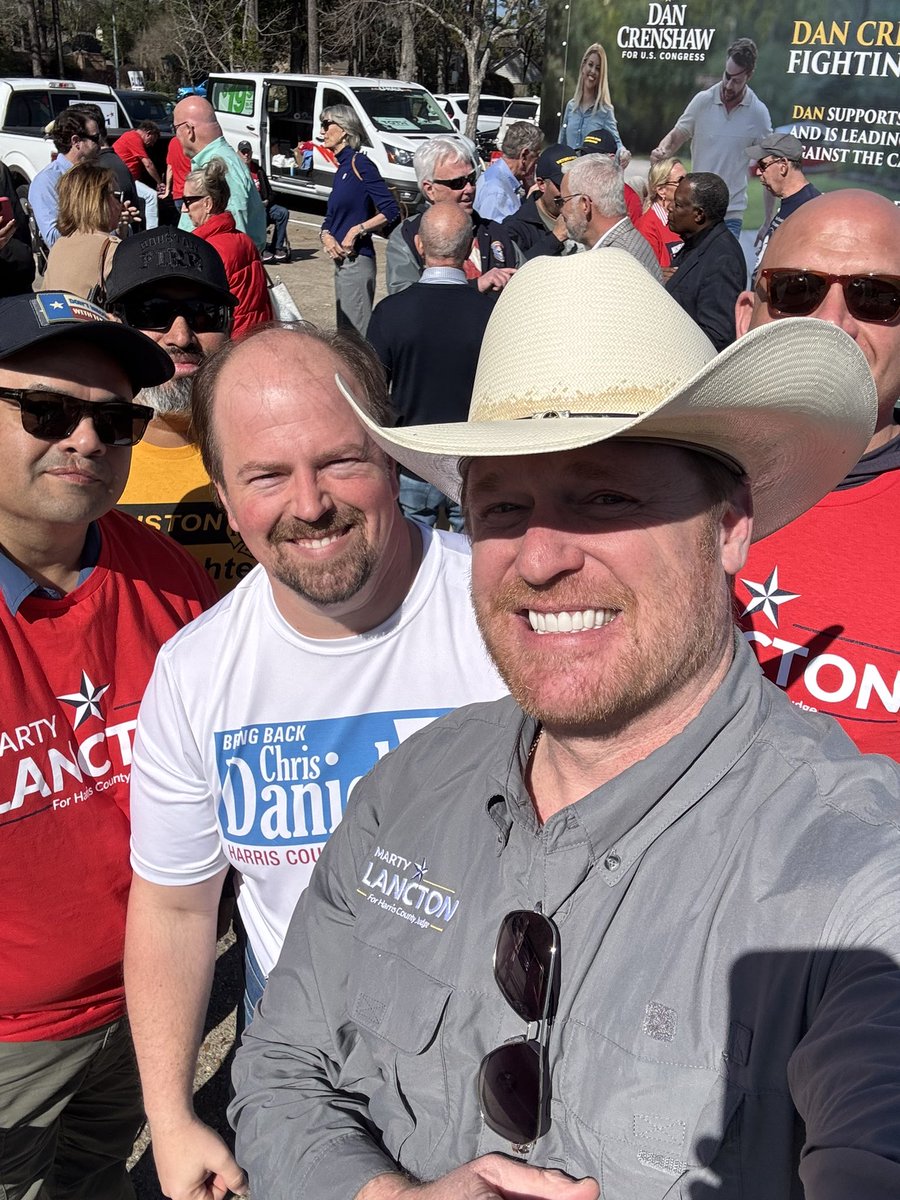 MartyLancton's tweet photo. Out in Kingwood at the polls this weekend with Chris Daniel. Chris has been a strong voice for integrity and accountability, and I appreciate his vote. That’s how we turn common sense into results. I’m Marty Lancton, a leader that serves. Learn more at https://t.co/6yy6EA5OQO https://t.co/Am94Yx6p6o
