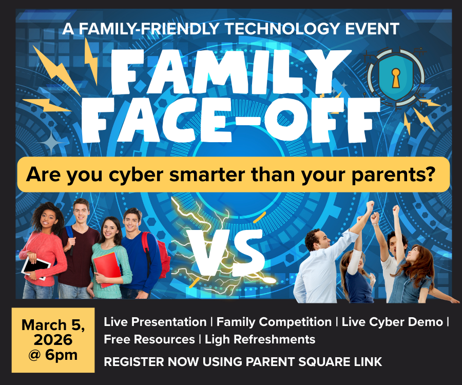 mansfieldisd's tweet image. Who’s the real tech expert at your house? Put it to the test at our Cyber Family Night!

📅 March 5 | 6PM
📍 Dr. Jim Vaszauskas Center

MISD parents (grades 5–12): Register in ParentSquare!
#FamilyFaceOff #CyberSafety #SchoolEvents