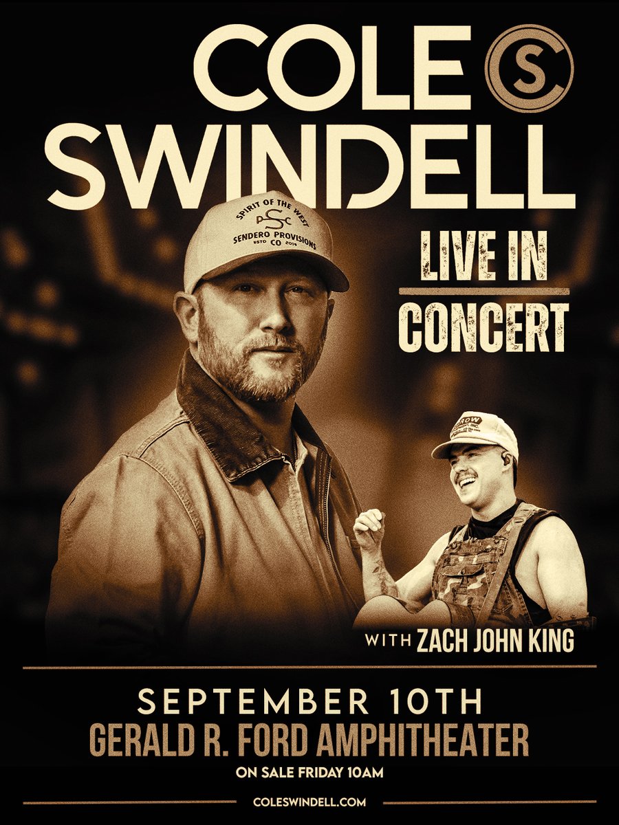 Vail, Colorado! See y’all on September 10th with Zach John King! Tickets go on sale Friday at 10am: grfavail.com/event/cole-swi…