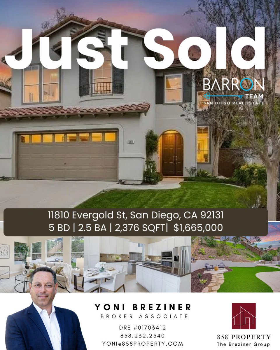 yoni858's tweet photo. JUST SOLD 🎉
The San Diego market is moving — and so are we. Proud of our team and thankful for the trust our clients give us.

Want to know what your home could sell for? Send us a message.

#JustSold #justclosed https://t.co/4gYThzH7LM