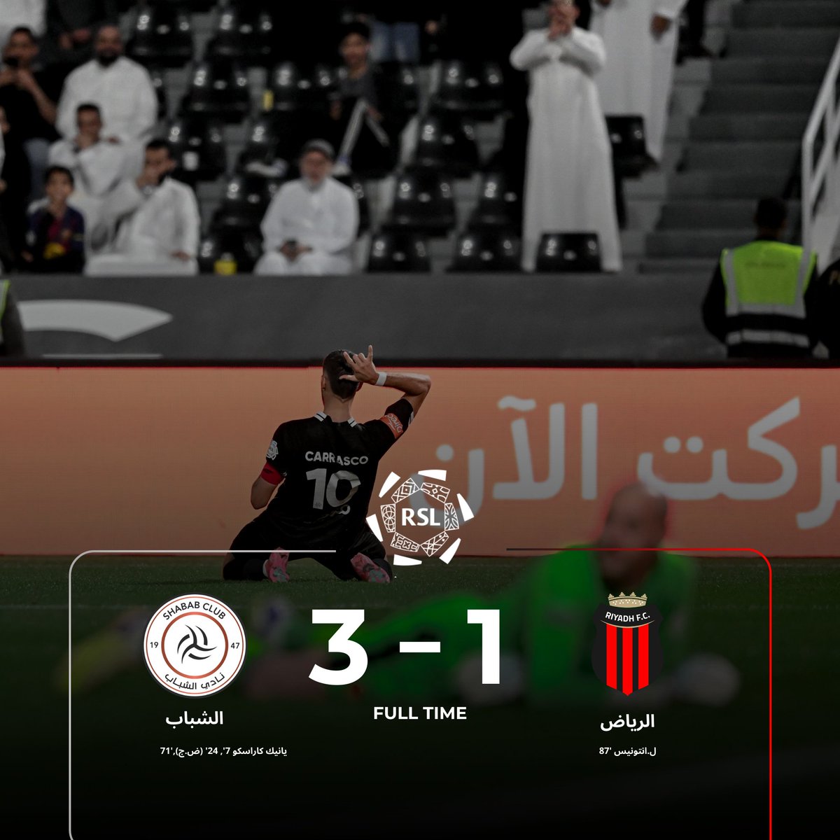 rayah_alshabab's tweet photo. انتصار الشباب  في مواجهة #الشباب_الرياض بنتيجة 3 - 1
#يلا_شباب #راية_الشباب #رايه_الشباب https://t.co/HWAlfBQs8A