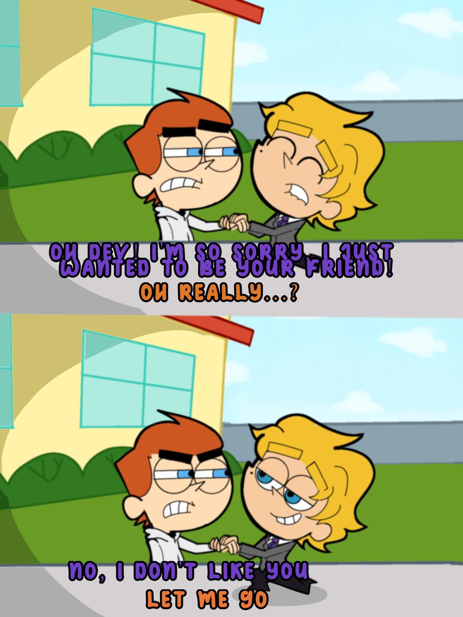 I wanted to draw more of the enemy/rival dynamic that the developer has 

#devdimmadome #ocxcanon #tylerbuxaplenty #devler #fopanw