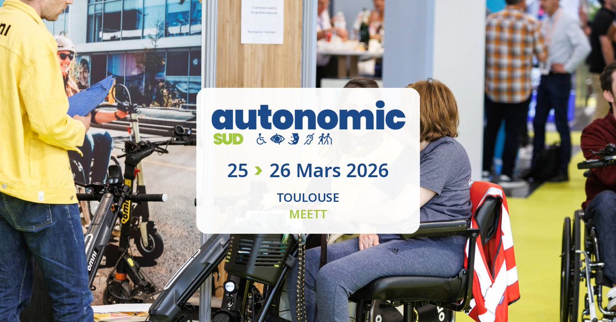 SalonAutonomic's tweet photo. Rendez-vous à #Toulouse les 25 et 26 mars prochains pour la nouvelle édition d'Autonomic Sud !

Téléchargez dès maintenant votre badge d'entrée visiteur professionnel gratuitement via ce lien
➡️ https://t.co/NMolBmC9WF

#autonomic #grandage #maintienadomicile #handicap https://t.co/0iddsD9wVp