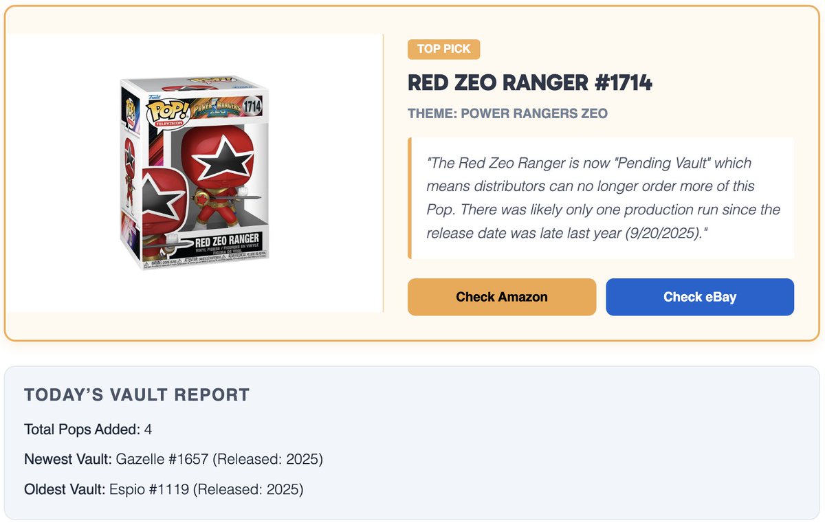 VaultedFunko's tweet photo. 🚨 Vault Alert 🚨

There were 4 recently vaulted #FunkoPops added to the site today! #FunkoPop IPs include:

Power Rangers
Zootopia
Sonic the Hedgehog

View all -> https://t.co/UodrpzQVOY