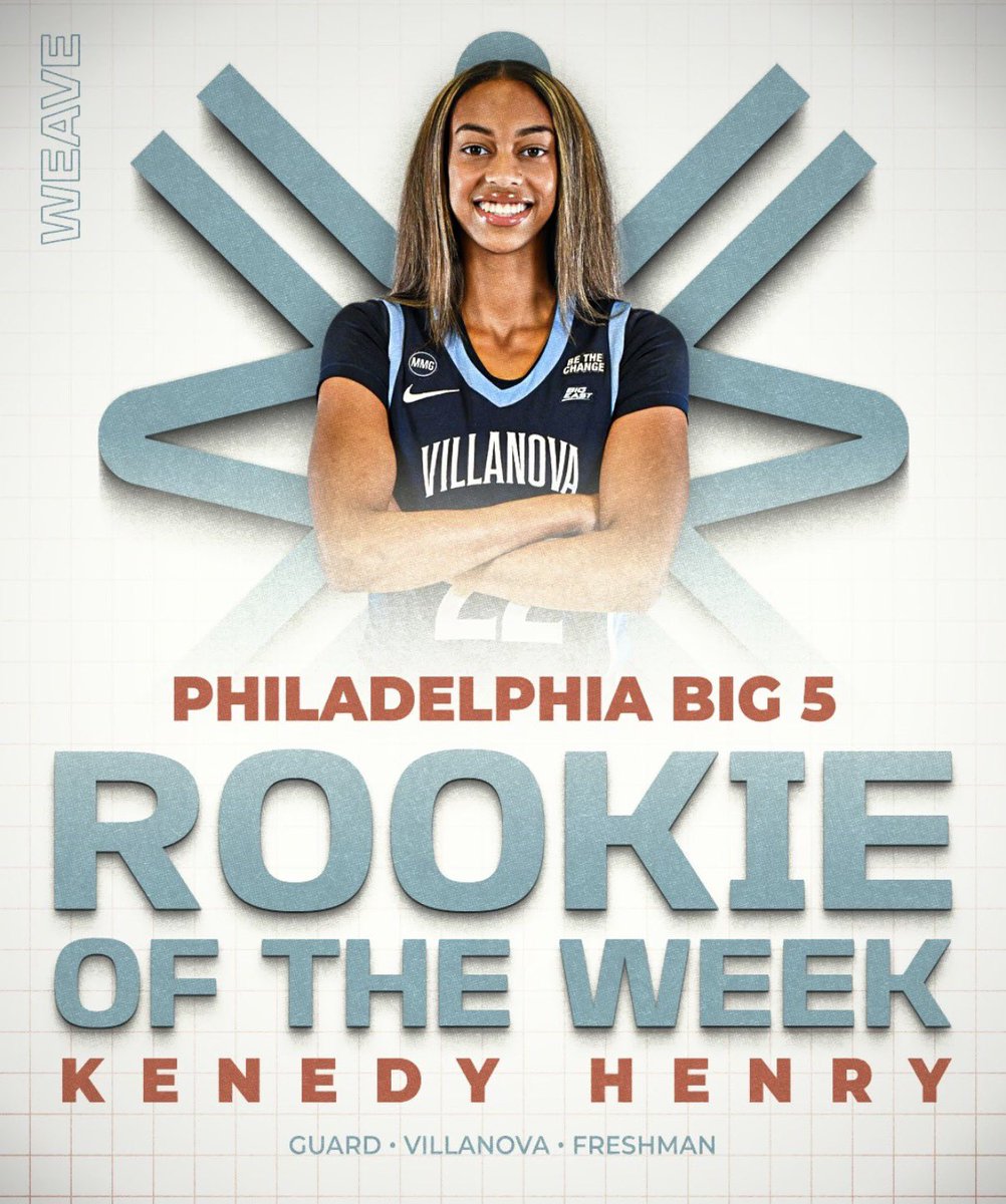 Congratulations to Kennedy Henry on earning the Philadelphia Big-5 Rookie of the Week award. #WEAVE 🧶