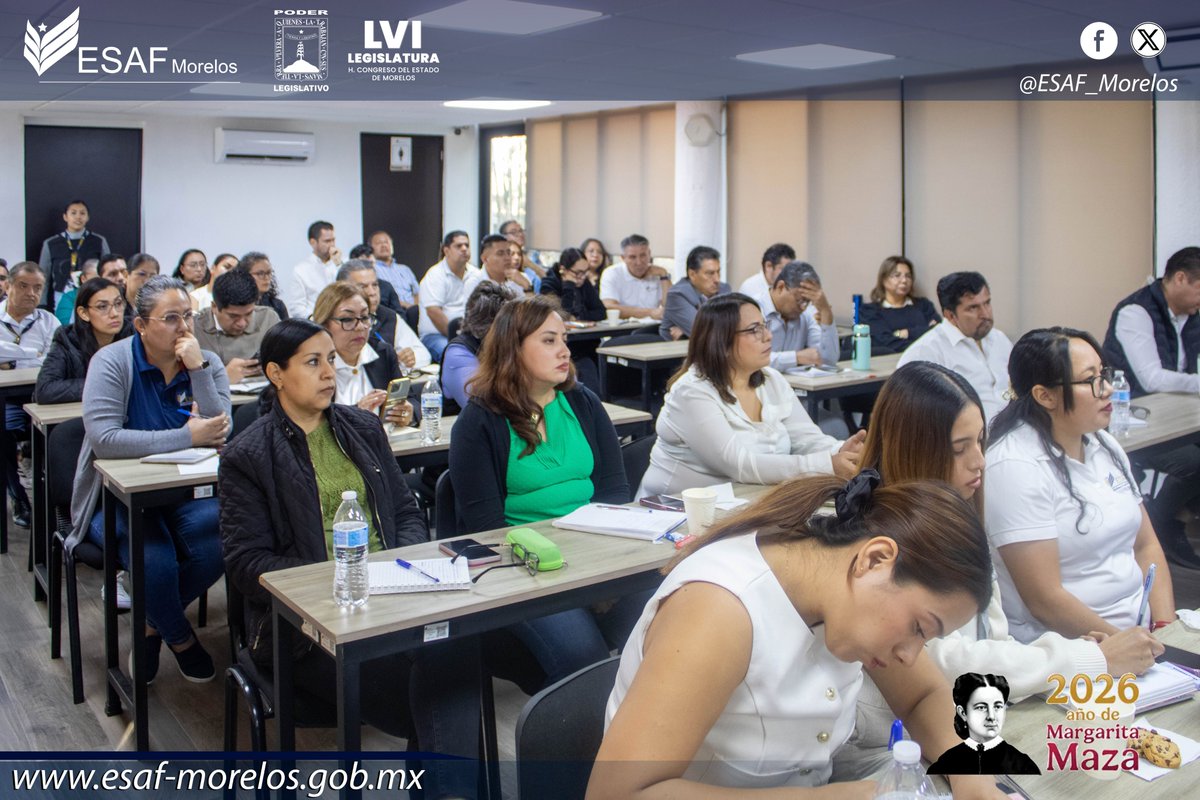 El 23 de febrero, en la ESAF Morelos, se llevó a cabo la capacitación con el tema “Verificación de Cumplimiento en Contabilidad Gubernamental”, impartida por el Mtro. Cornelio Rico Arvizu, con el objetivo de fortalecer el desarrollo profesional y el cumplimiento institucional.