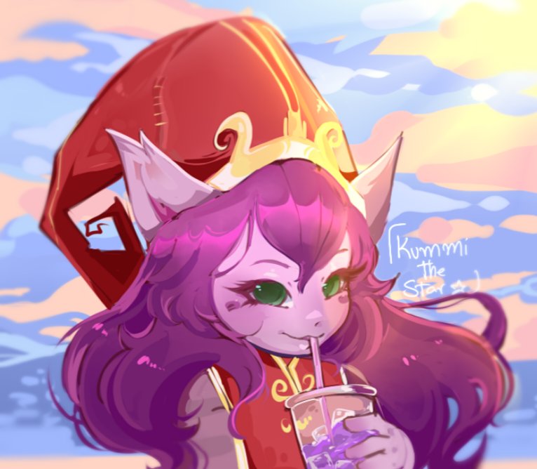 Drinking a smoothie! 🦉 

#ArtofLegends #LeagueOfLegendsFanArt #Lulu