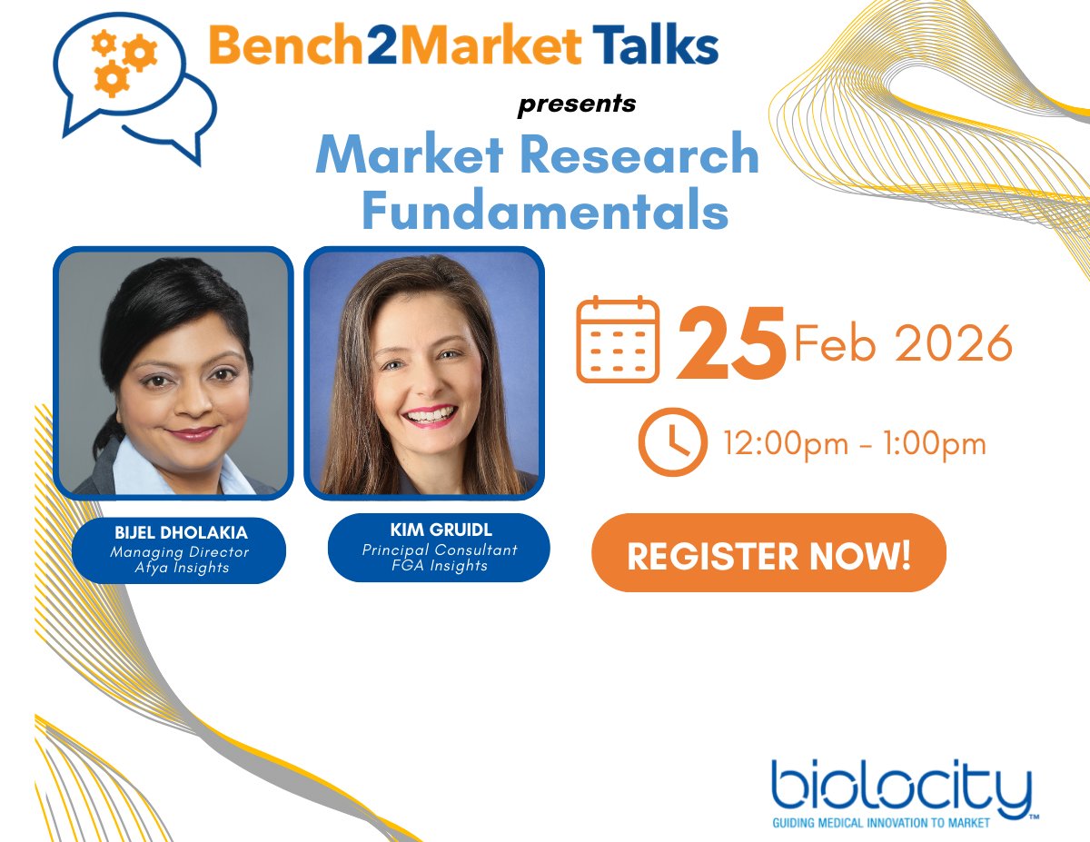Biolocity's tweet photo. 𝗕𝗲𝗻𝗰𝗵𝟮𝗠𝗮𝗿𝗸𝗲𝘁 𝗧𝗮𝗹𝗸𝘀 returns on 𝗙𝗲𝗯 𝟮𝟱 (12:00pm–1:00pm) with Market Research Fundamentals.

Learn strategies to understand your market and drive growth.

𝗥𝗲𝗴𝗶𝘀𝘁𝗲𝗿: 
https://t.co/HjRDy2Wm4C

#MarketResearch #Bench2Market #Biolocity https://t.co/5ZFMH2RTua