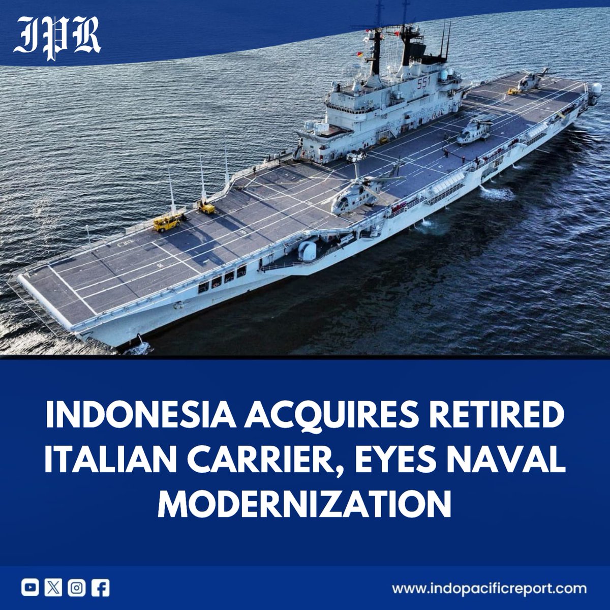 pacific_reports's tweet image. Indonesia’s Aircraft Carrier: Power Projection or Port Queen?
Indonesia’s acquisition of the retired Italian carrier marks a bold step in naval modernization, but its impact on regional power dynamics is uncertain.  
#Indonesia #NavalStrategy #AircraftCarrier #MaritimeSecurity