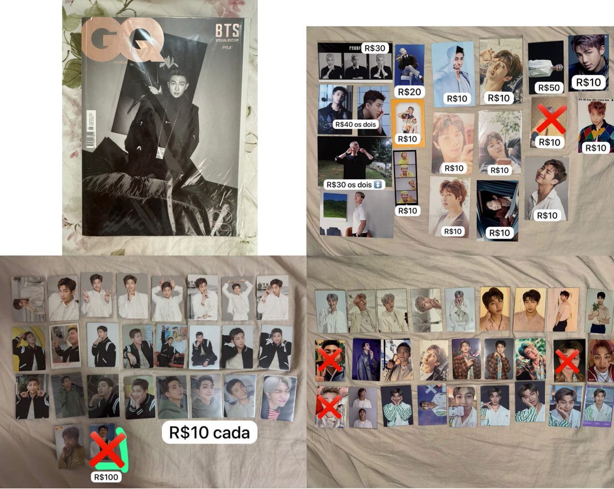 namgyuta97's tweet photo. *VENDA/VENDO BTS*

Estou me mudando, então preciso desocupar espaço na mala o mais rápido possível!

Por isso, estou vendendo TODOS os itens do Namjoon da imagem pelo valor total de *R$150 + frete*!

Por favor, me ajudem a liberar espaço 😭🫶🏼 https://t.co/GcWN4a3oT1