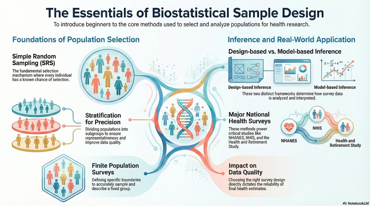 BJANALYTICS's tweet photo. Every major health survey starts with one question: who do we sample?
Here’s why sample design matters👇
🎧Listen to the audio version here: https://t.co/o75OgvpTEp
#sampledesign #survey #biostatistics #stratifiedsampling #NHANES #NHIS #studies #cdc #who https://t.co/3FkDvRTR7T