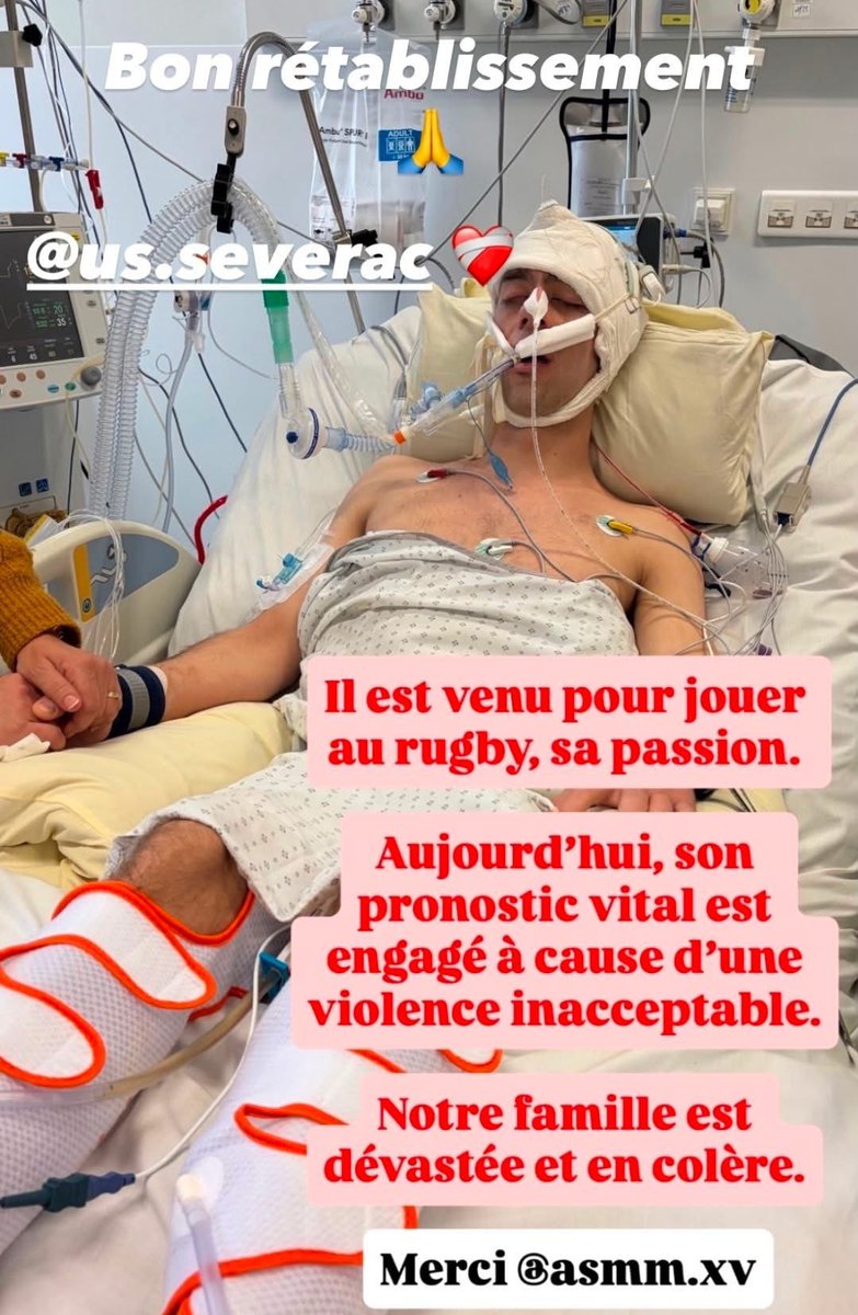 MordusRct's tweet photo. Nous souhaitons un bon rétablissement au joueur de #Sévérac Noha Loubéty qui et actuellement entre la vie et la mort après avoir subit un déchaînement de violence de la part d’un joueur d’un club adverse les terrains ne doivent pas devenir des zones de règlements de comptes. https://t.co/JJDK29mFgL