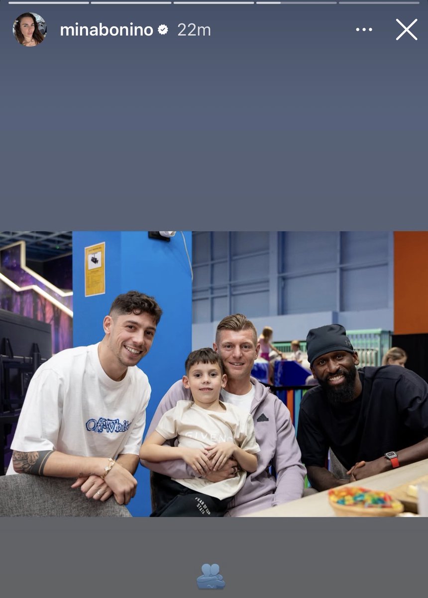 Toni Kroos and Antonio Rüdiger at the birthday party of Fede Valverde’s son. 🤍