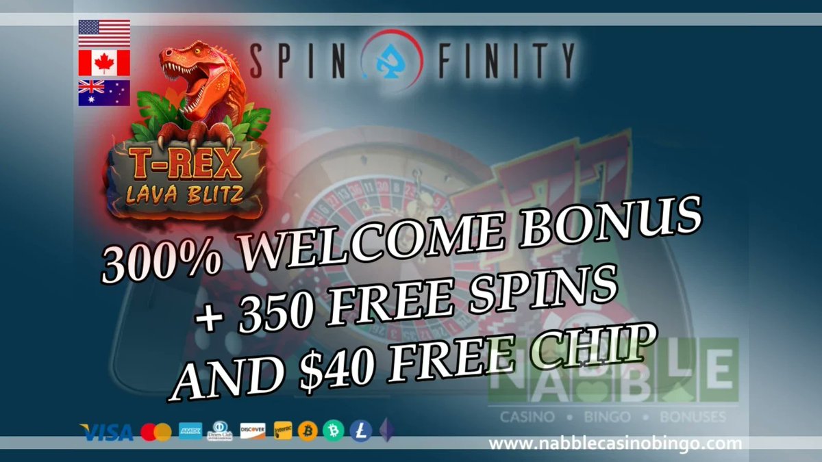 nabblecasino's tweet image. Spinfinity Casino Bonus Codes 2026 | 410% Bonus with Free Spins for New Game nabblecasinobingo.com/spinfinity-cas… #Spinfinity #casino #slots #freespins #bonus #CouponCode #casinobonus #TRexLavaBlitz