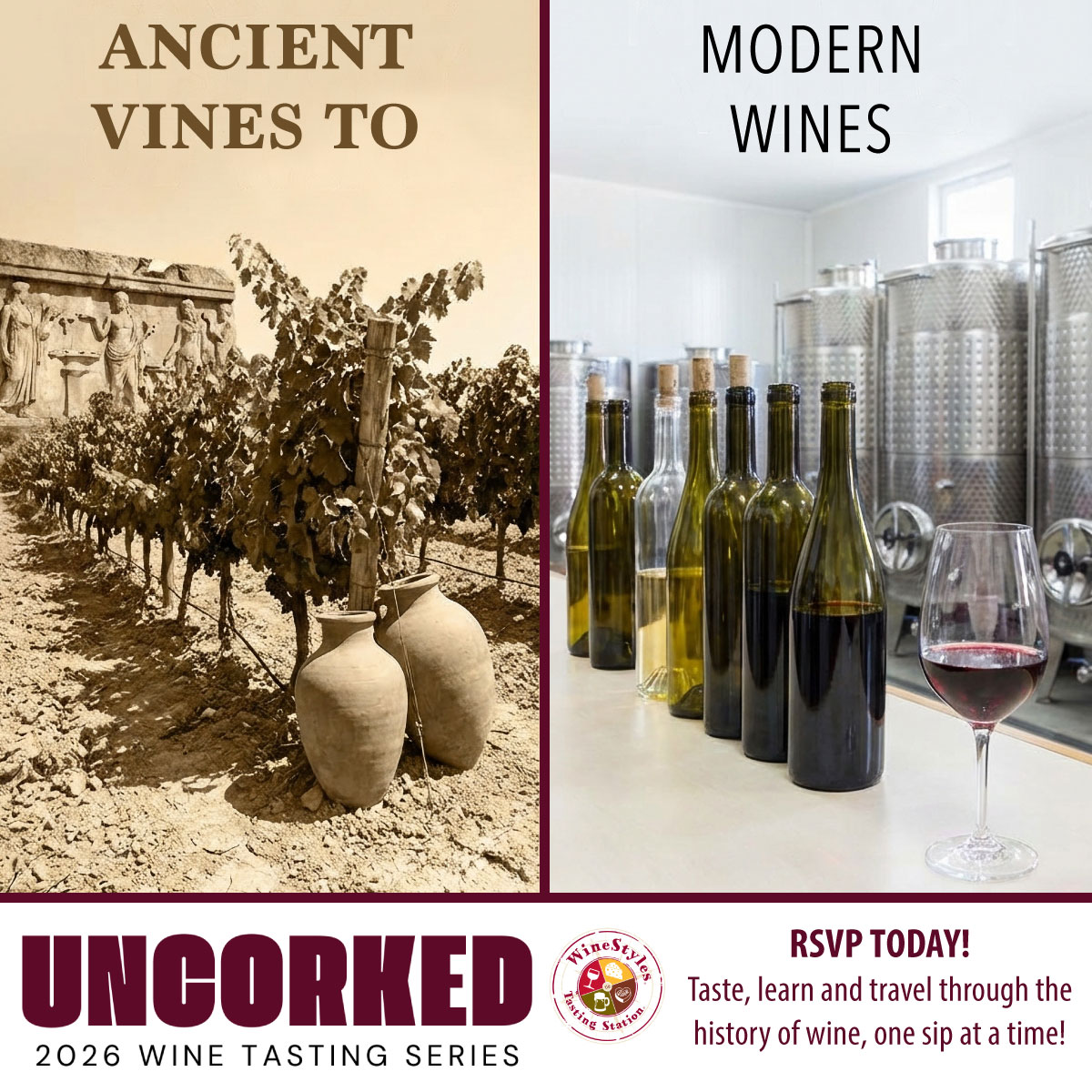 🍷Tomorrow, Feb 24th @ 6PM! Join us to taste, learn, and explore Ancient Vines to Modern Wines! Call us to RSVP or sign up at bit.ly/UncorkedAncien…

#Uncorked #winetasting #AncientWines #ModernWines #WineEducation #SipAndLearn #TasteLearnEnjoy #winestyles <a href="/West_GlenTC/">West Glen Town Center</a>