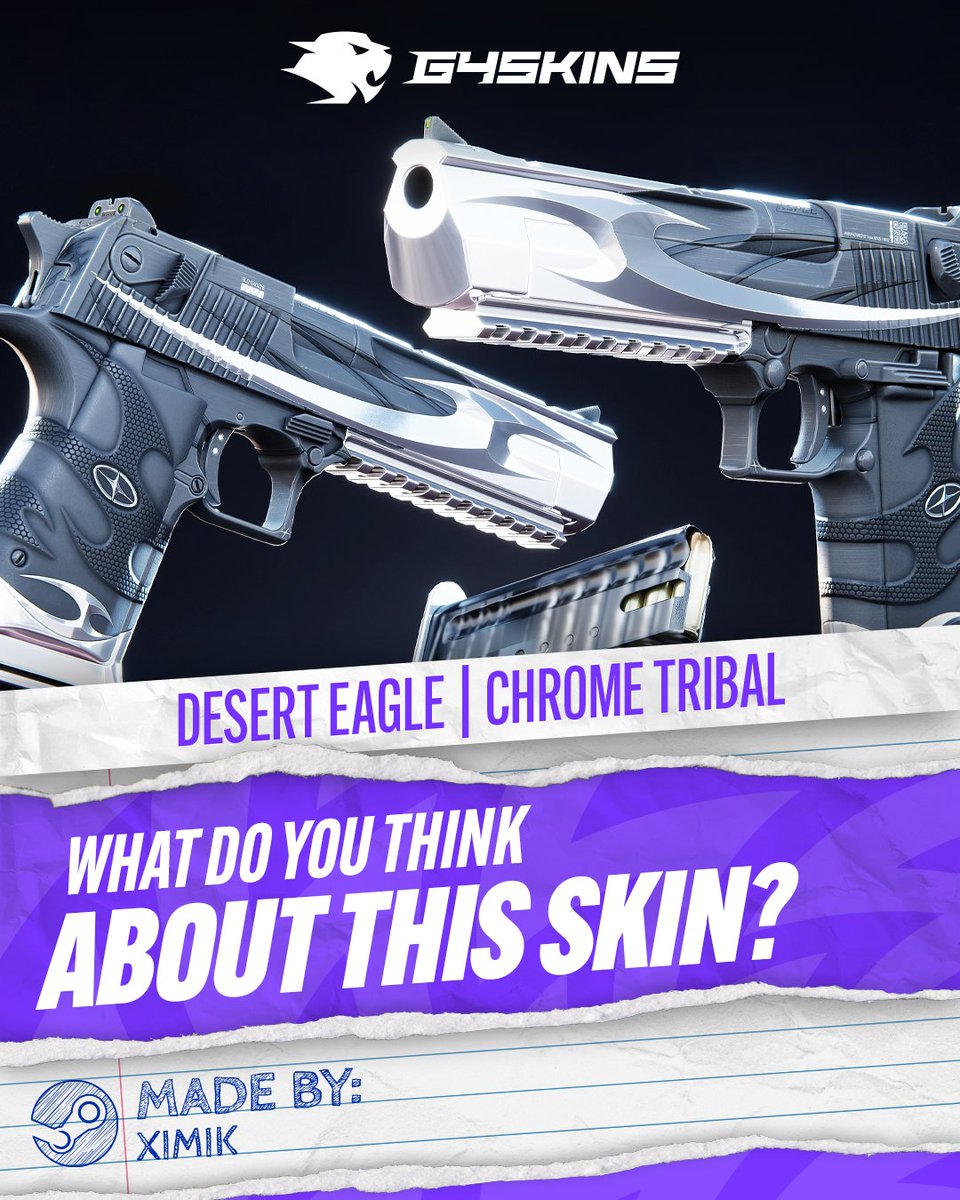 g4skinsdotcom's tweet photo. Would you put this one on your Deagle?๐
#cs #cs2 #skin #csskin #desert #eagle #deagle #counterstrike #counterstrike2 #tribal https://t.co/5hWiX8vcHC
