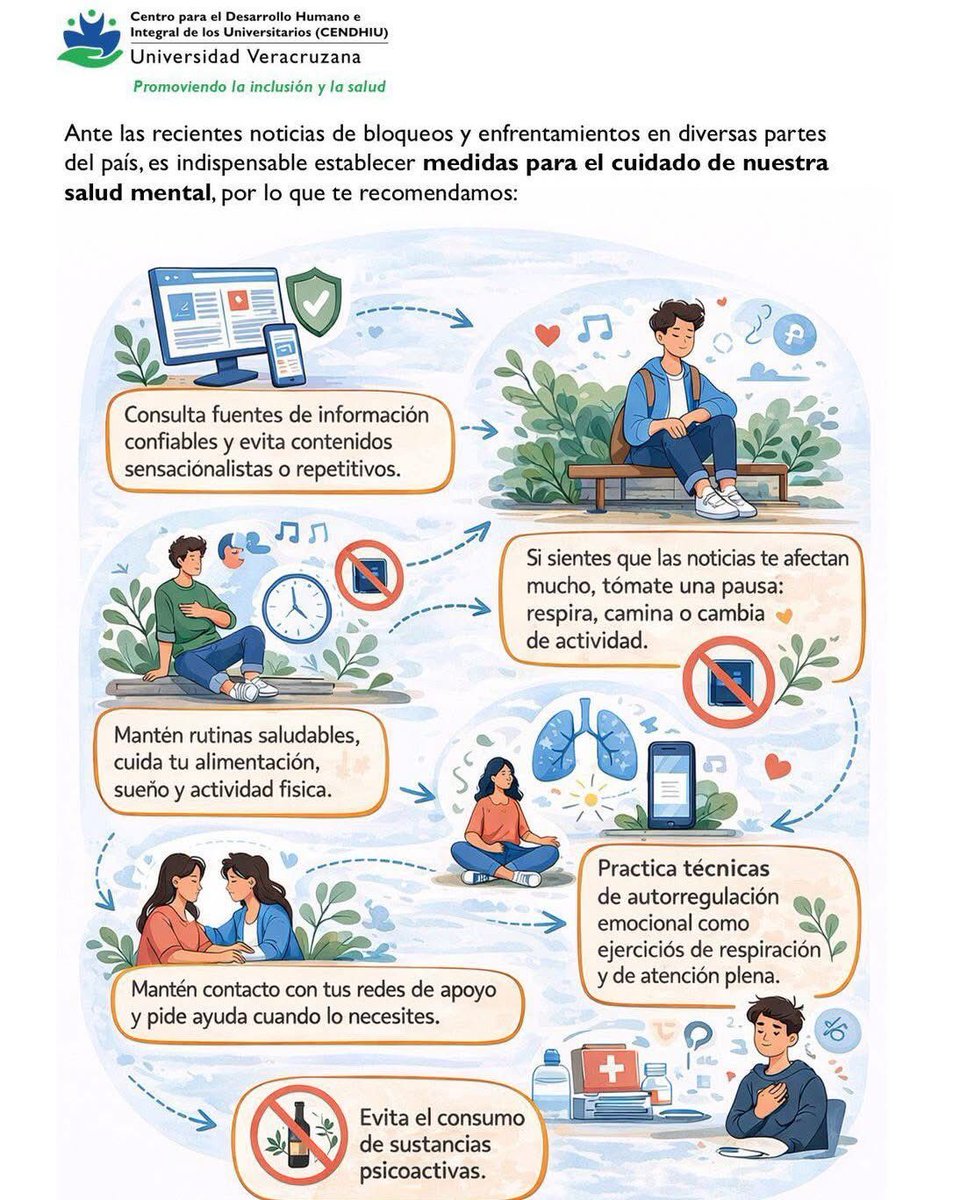 🚧🧠 El Centro para el Desarrollo Humano e Integral de los Universitarios <a href="/Cendhiu/">Cendhiu</a> nos comparte algunas medidas para el cuidado de nuestra salud mental en tiempos de bloqueos y enfrentamientos.