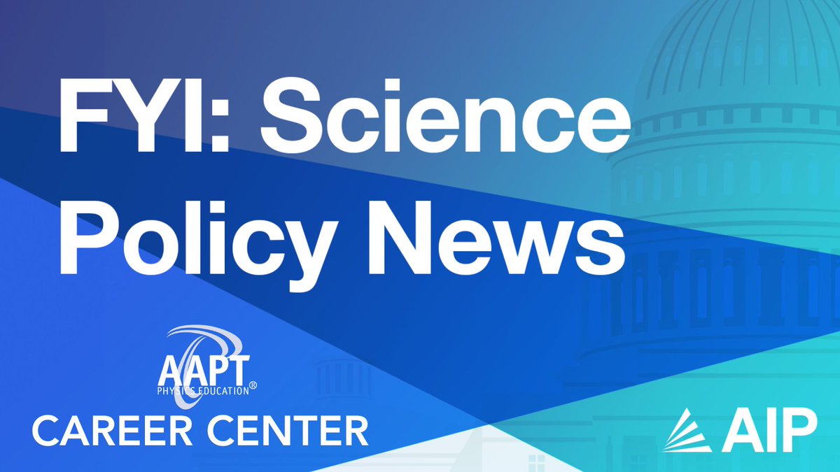 AAPTHQ's tweet image. Science policy moves fast. Staying informed matters. For the  AAPT community, staying ahead means understanding how science policy impacts your work and career. Visit the AAPT Career Center to learn more. ow.ly/eILU50YkmCJ  #PhysicsEducation #STEMEducation #SciencePolicy
