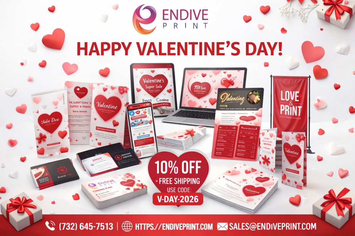 endiveprint's tweet image. &amp;amp; more)
Contact us :
🌐: endiveprint.com
📧: sales@endiveprint.com
☎ : (732) 645-7513
#ValentinesSale #ValentinesOffer #PrintingOffer #PrintDiscount #businesscards #Brochures #Flyers #YardSigns #RFIDCards #Menus #printingservices #printing #graphicdesign #digitalprinting
