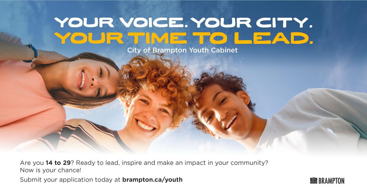 patrickbrownont's tweet image. Hey #Brampton Youth!
 
Looking for a meaningful way to shape the city you live in? The @CityBrampton is launching its first-ever Youth Cabinet, offering youth ages 14 to 29 an opportunity to contribute, share perspectives and drive positive change in Brampton.
 
✅ Highlight