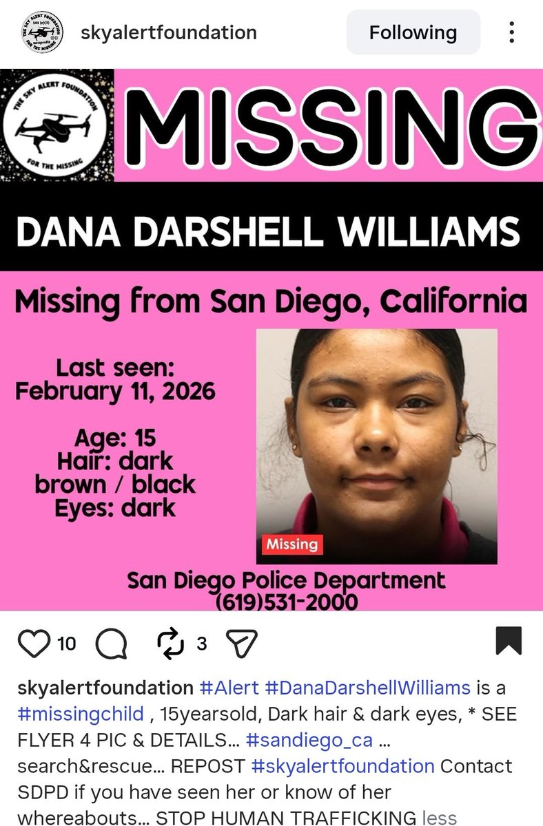 #danadarshellwilliams #MissingTern #MisdingGirl #MissingCA #CAMissing #SanDiegoMissing #MissingPerson #DanaWilliams