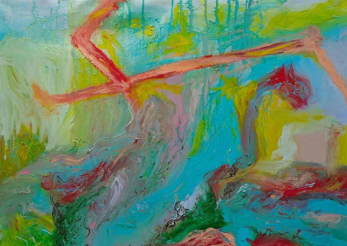 ARTBG7777's tweet image. Nature’s Harmony. Author BG. Oil on canvas, 50×70 cm, 16.01.2026. #art #contemporarypainting #abstractlandscape #oilpainting #artgallery #Abstractart