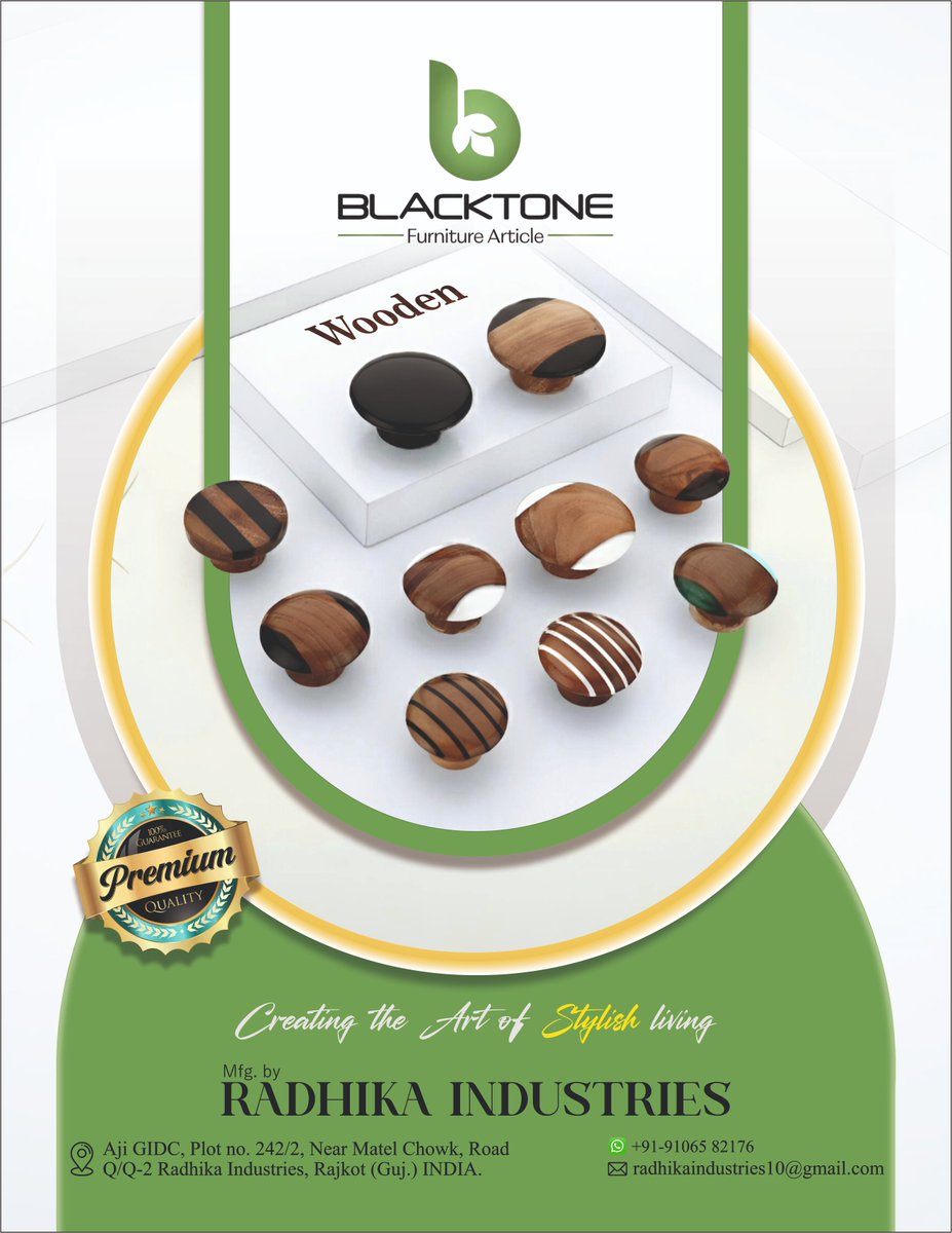 clue_hardware's tweet image. Explore Our Wide Range Online : l.sanitaryclue.in/sT7WTa
मोबाइल: +91-91065 82176
ईमेल: radhikaindustries10@gmail.com

#BlacktoneFurniture #WoodenKnobs #InteriorDesignIndia #HomeDecor #RadhikaIndustries #StylishLiving #FurnitureDesign #RajkotBusiness