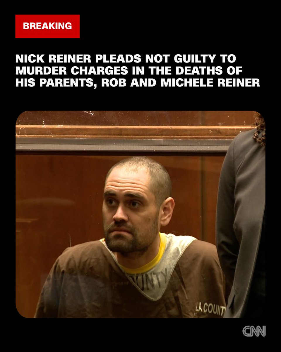cnnbrk's tweet photo. Nick Reiner pleads not guilty in the fatal stabbings of his parents, Rob Reiner and Michele Reiner https://t.co/vtGTAoT9Up https://t.co/tOTx5TD3ar