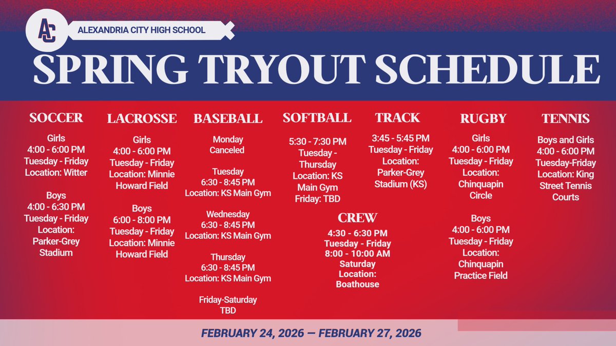 Alexandria City High School Athletics tweet media