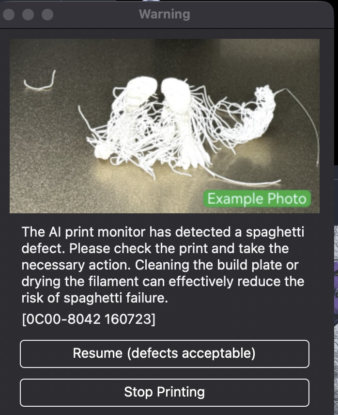 Spaghetti defect dialog