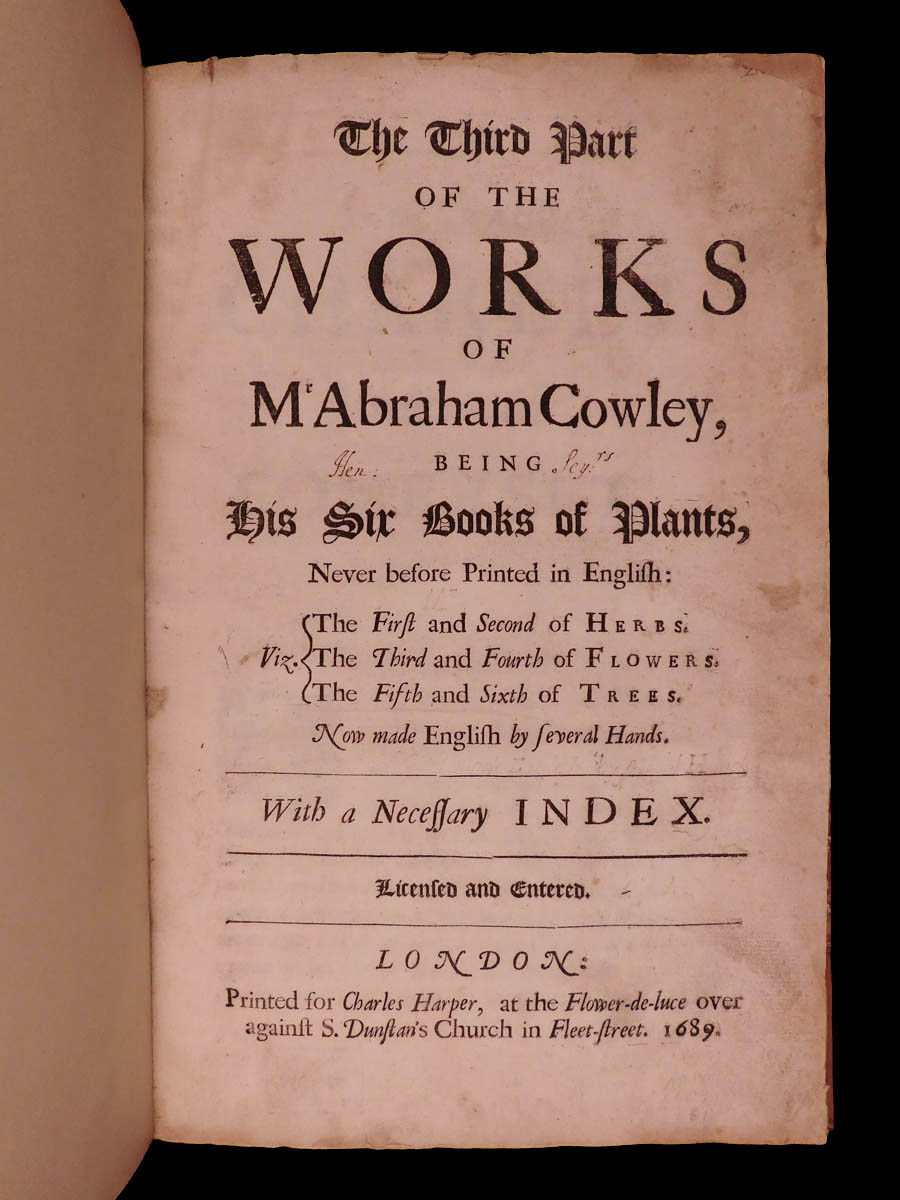 SchilbRareBooks's tweet image. Abraham Cowley's "Six Books of Plants," a fascinating work of botanical poetry! (1689) Interested? ow.ly/z0vv50YjKmP
Want more? ow.ly/cFwF50YjKmQ

#Plants #Coca #Poetry #Cowley #RareBooks #SchilbAntiquarian #Books #Reading #History #SpecialCollections #Librarians