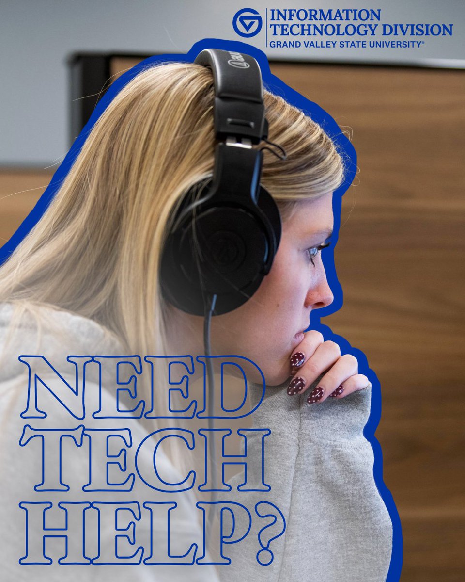 Need tech support or have IT questions? GVSU IT Services is here to help! 💻✨Stop by any of our 3 IT Help Desk locations for quick assistance and advice. We’re ready to support your success at GVSU! ⚓ Learn more: gvsu.edu/it