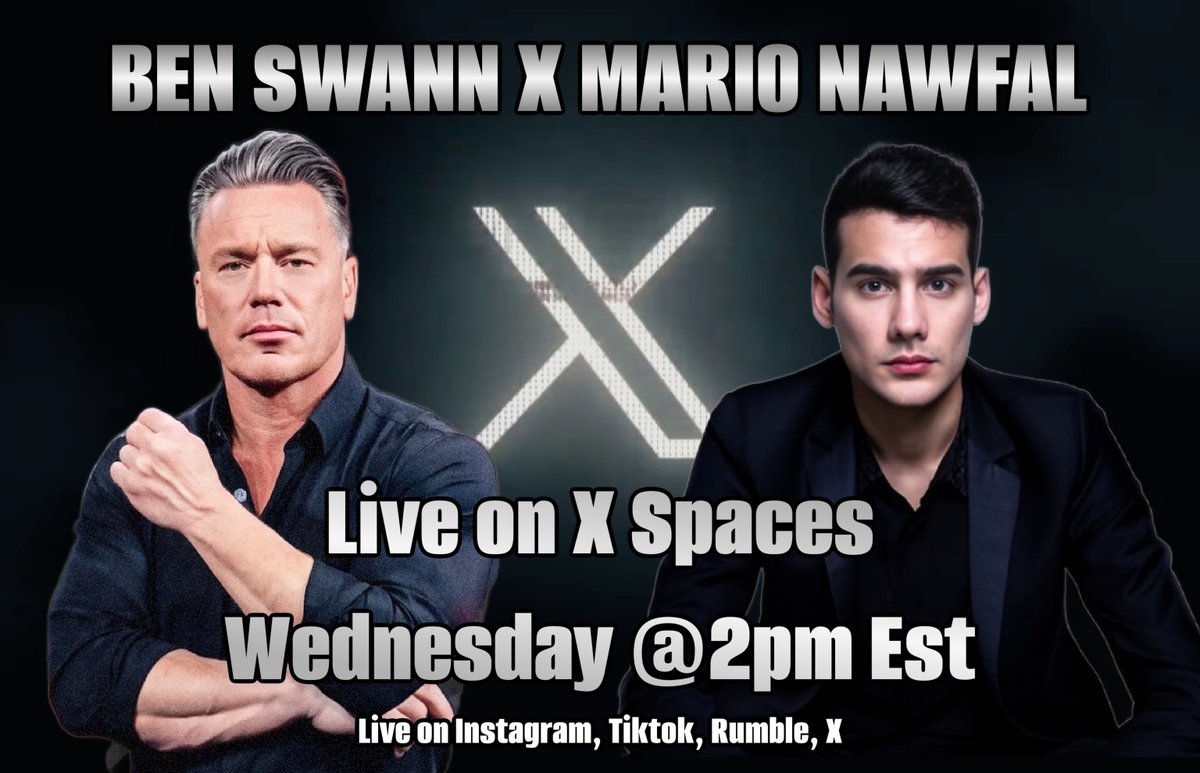 BenSwann_'s tweet image. Join us for an exclusive live interview with @MarioNawfal tomorrow at 2p Est. right here on X Spaces.  Hear his perspective on the Epstein Files and Pizzagate, and get the opportunity to ask your burning questions! 
#epstienfiles #Pizzagate #spaces #live #fyp