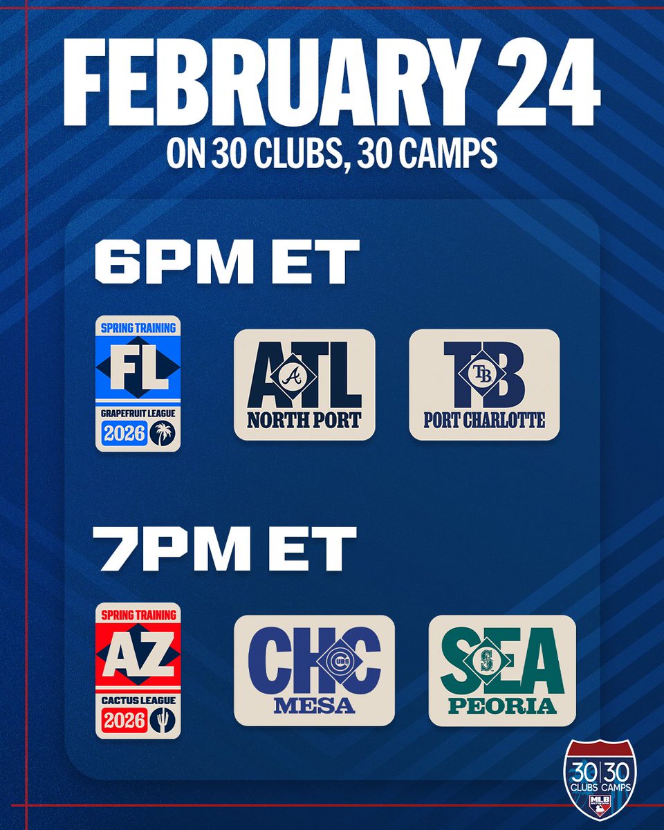 Day 2 of 30 Clubs, 30 Camps brings us to four new camps!
🌴 Braves, Rays
🌵 Cubs, Mariners