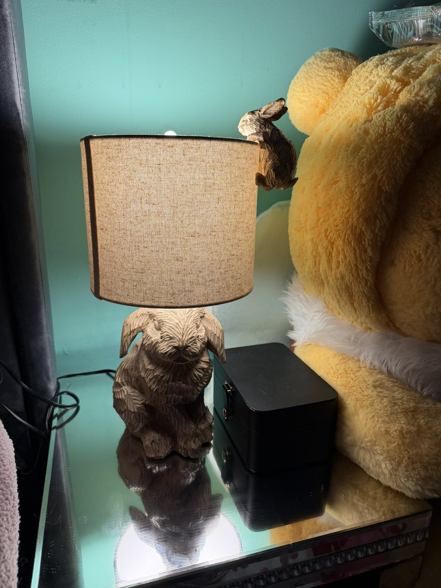 This lamp though 🥹 
The little bun hanging on the lampshade!!!