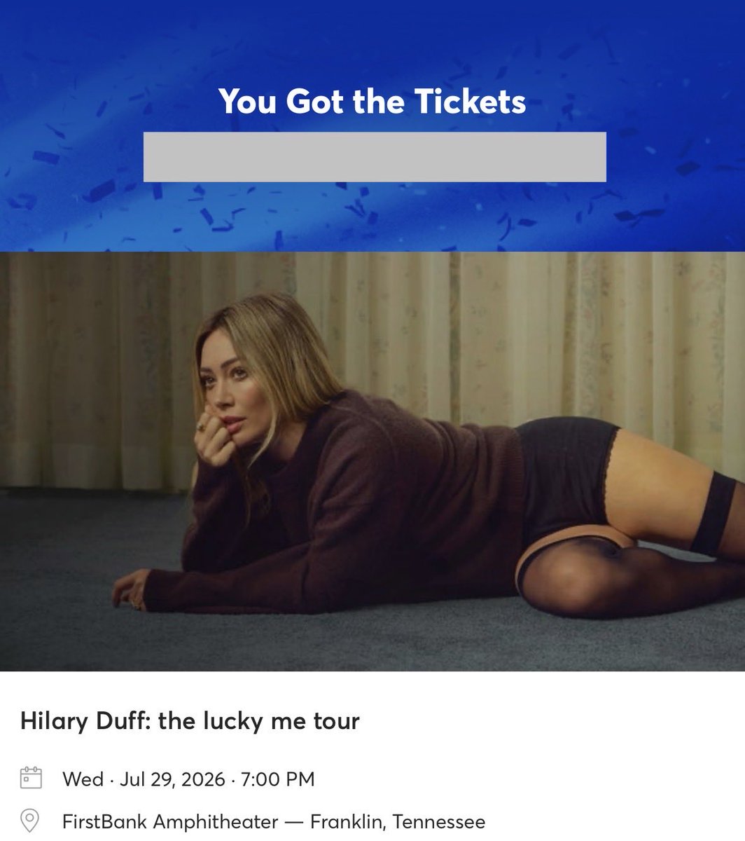 erikas_version's tweet photo. OMGGG someone pls wake up (wake up) 12 year old me and tell her she is going to see THEEEEE HILARY DUFF IN CONCERT IN THE FRONT ROW 🥹 tysm @HilaryDuff for adding another show for your southern duffenders 💖 https://t.co/XGtHpugU6D