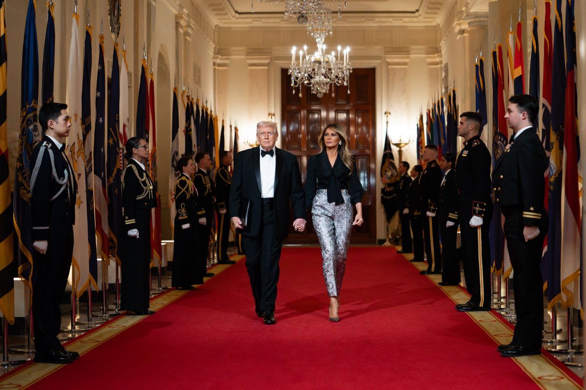 FirstLadyOffice's tweet photo. A dinner for the nation’s governors | February 21, 2026 https://t.co/X2zH31R6Sm