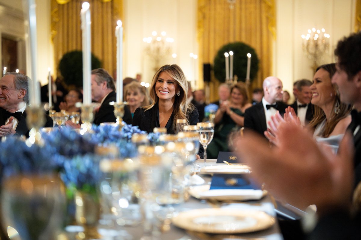 FirstLadyOffice's tweet photo. A dinner for the nation’s governors | February 21, 2026 https://t.co/X2zH31R6Sm