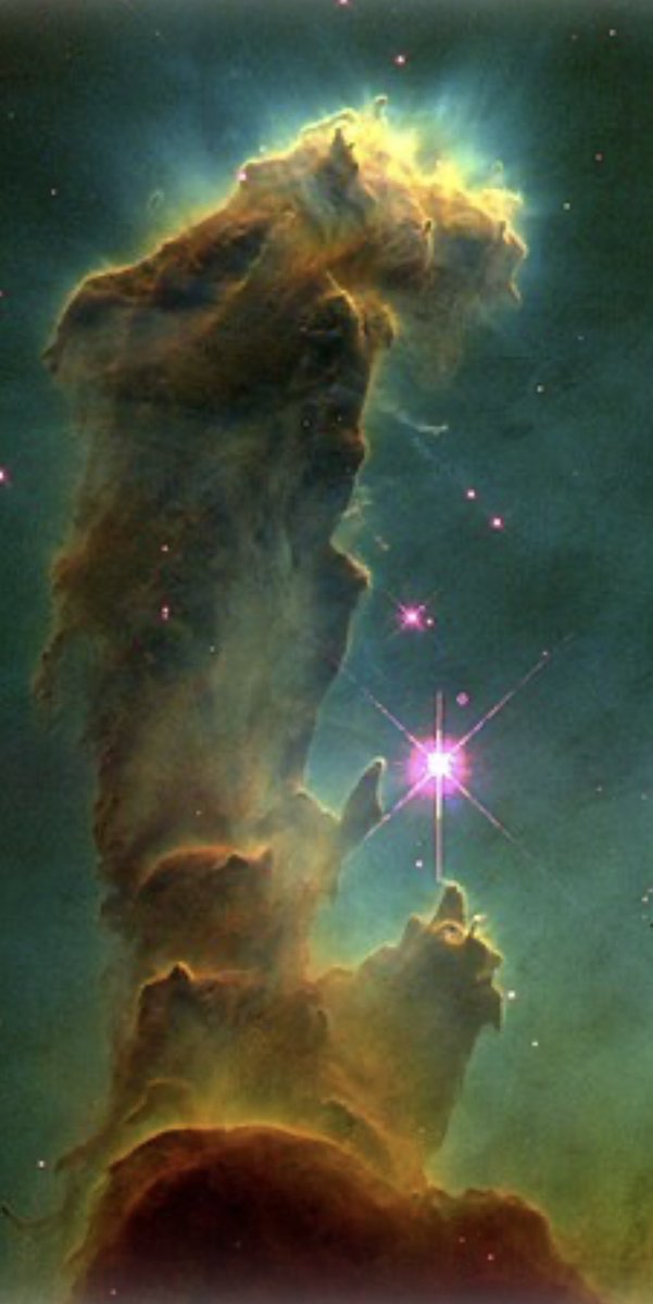 PenelopeTrappes's tweet image. Holy holy ✨💜
Details from Hubble Space telescope image  “Pillars of Creation” where stars are forming in the Eagle Nebula
#pagan #animism