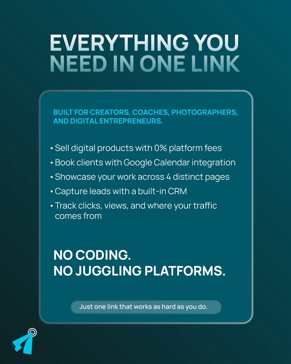 myleenkies's tweet image. Four pages, one link, and every tool you need to sell, book, and grow.
Leenkies is built for creators who need more than a link list. See what’s inside -&amp;gt; link in bio.

#LinkInBio #creatortools #platform #portfolio #digitalbranding