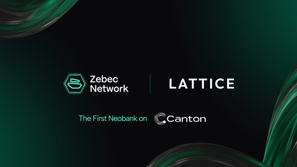 We’re partnering with <a href="/lattice_finance/">Lattice</a> - the first neobank built on <a href="/CantonNetwork/">Canton Network</a>.

This marks Zebec’s entry into the Canton ecosystem, bringing real-time payments and card infrastructure to institutional-grade blockchain finance.

We’re excited to begin actively supporting the